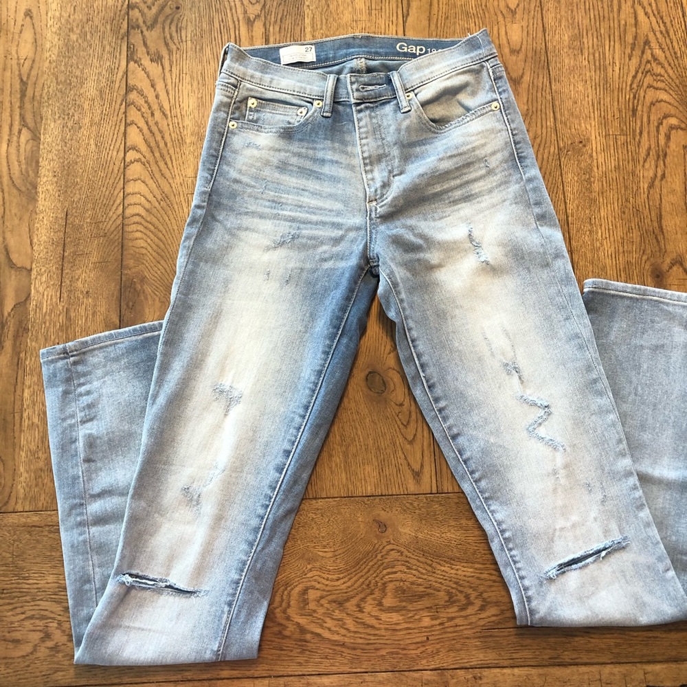 GAP distressed slim straight jeans - Picture 6 of 8